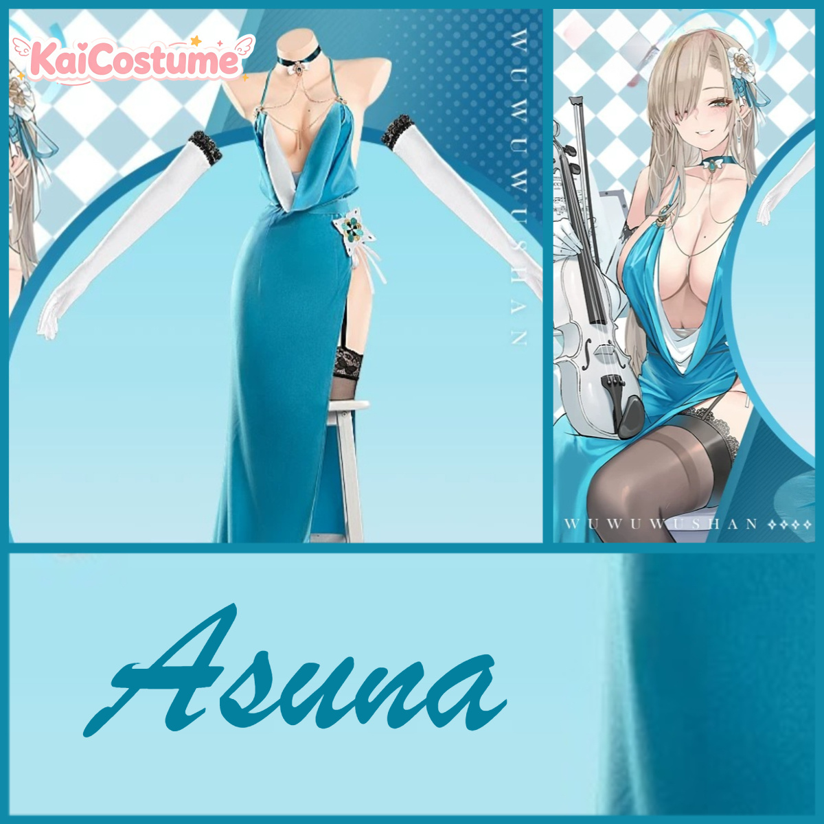 Evening Gown - Blue Archive Asuna Gaun Malam Cosplay