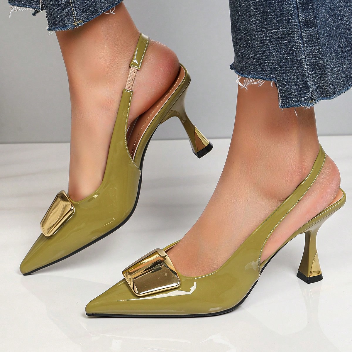 Sepatu Hak Tinggi Model Slingb - Formal Dress ulasan dan harga
