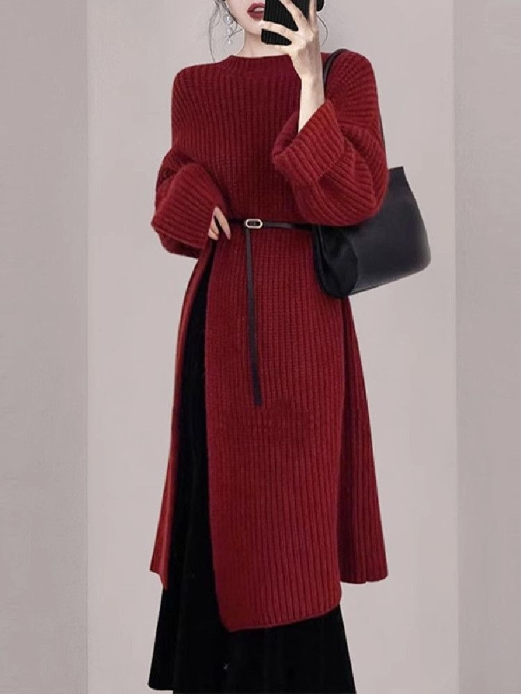 Gaun Rajut Merah Elegan Wanita - Women'S Red Formal Wear ulasan dan harga