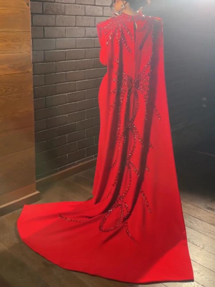 Gaun Malam Lengan Panjang Mera - Women'S Red Formal Wear ulasan dan harga